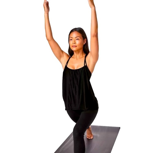 Lululemon Flow Y 2-in-1 Tank Built in Bra Strappy Flowy Tank Top - Picture 2 of 7